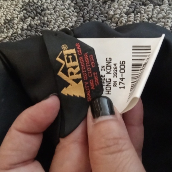 REI Womens Track Outdoor Gorpcore  Nylon Black Pants Elastic Waist Size 14P - Picture 7 of 11